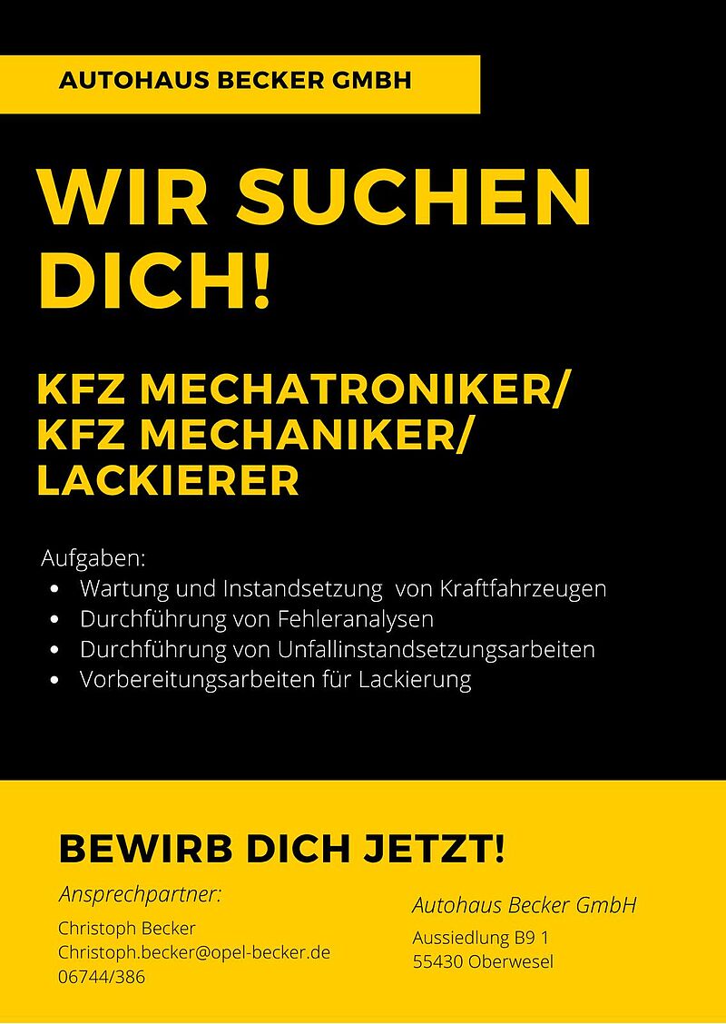 Kopie von KFZ Mechatroniker/Karosserieinstandsetzung/Lackierung 