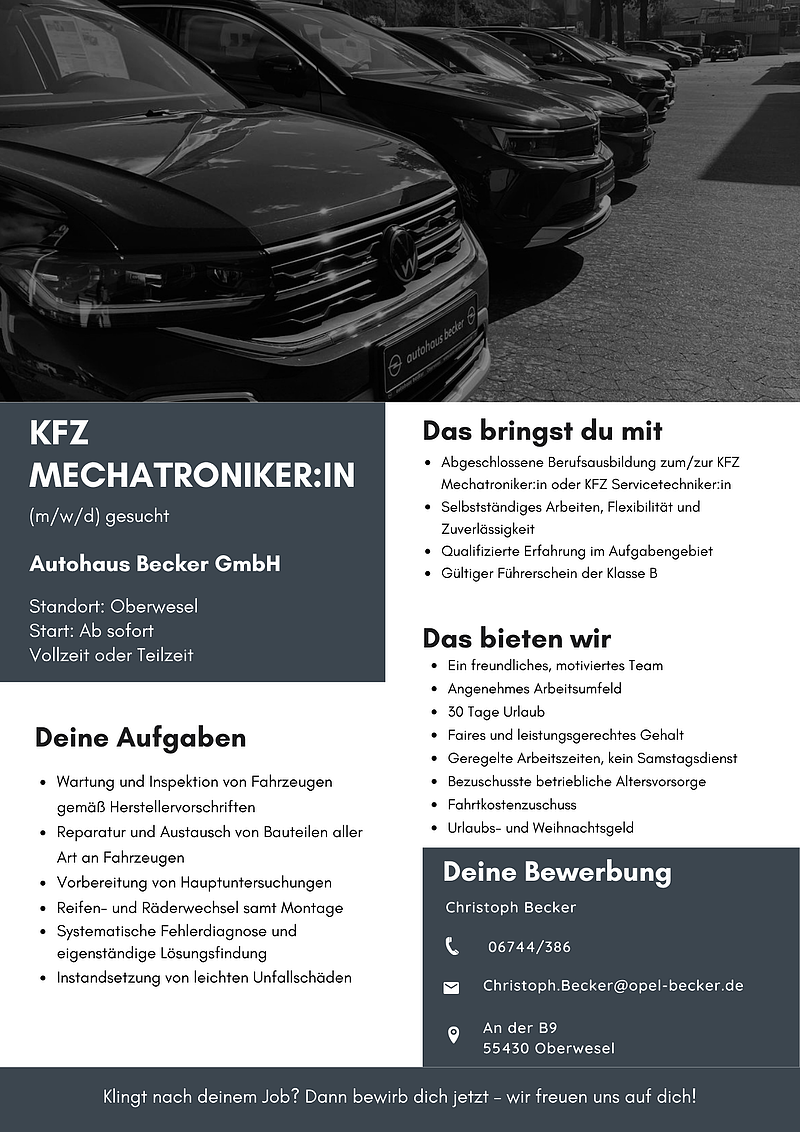 KFZ Mechatroniker/Karosserieinstandsetzung/Lackierung 